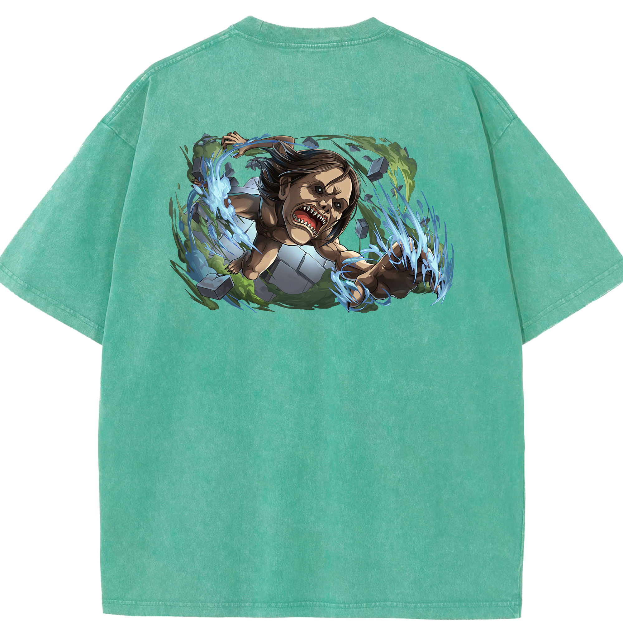 （画像用） 進撃の巨人 Attack on Titan 綿100% ヴィンテージ風 半袖Tシャツ（背面プリント）